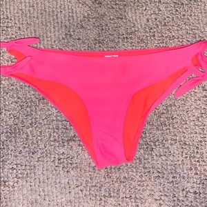Hollister Neon Pink Tied Swim Bottoms